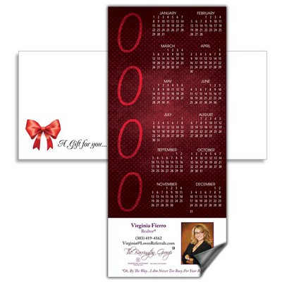 Magnetic Calendar with Envelope - Burgundy