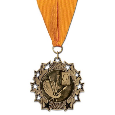 Art TS Medal w/Grosgrain Neck Ribbon (2¼")