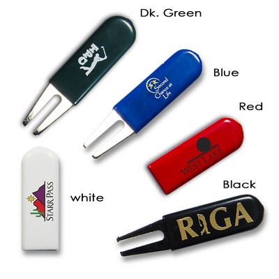 Rubber Grip Bent Fork Divot Tool