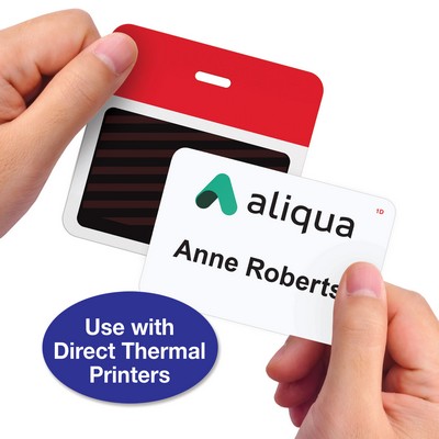 2-Part Expiring Badge FRONT PART, Thermal-Printable, 1/2 Day, Large