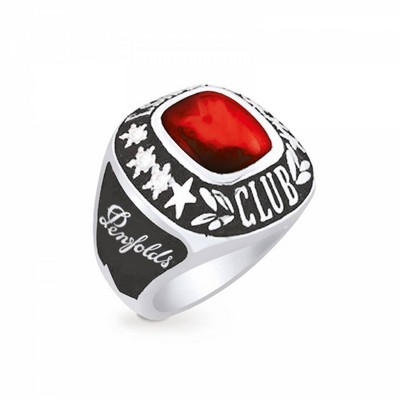 Custom Sterling Silver Men's Ring w/Decoration