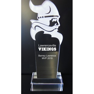 EXCLUSIVE! Acrylic and Crystal Engraved Award - 9-1/2" Tall - Viking
