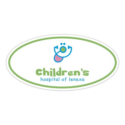 Oval Sticker | 3" x 6"| White Vinyl | Ultra Removable Adh Back | Screen