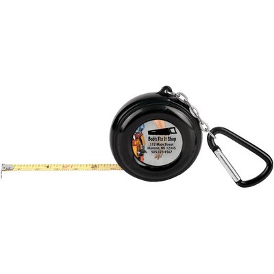6' Black Tape Measure Keychain