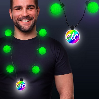 Green LED Medallion Ball Necklace(Pad Print)