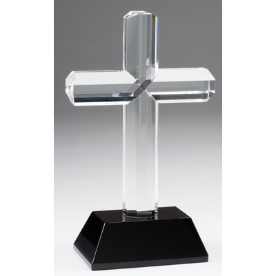 Crystal Cross On Black Base