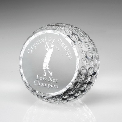 Flat-Front Crystal Golf Ball (3 3/4"x3 3/4"x3 1/2")