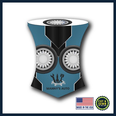 30" Top x 29" High Hemmed Round Stretch Table Throw - Full Color Dye Sublimation