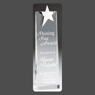 Silver Star Crystal Tower (2¾"x11")