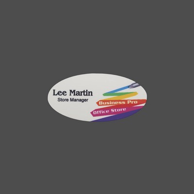 4-Color Process Oval-shaped Name Badge (1½"x3")