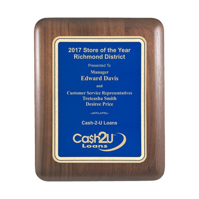 Blue Plate Walnut Plaque w/Elliptical Edge (8"x10")