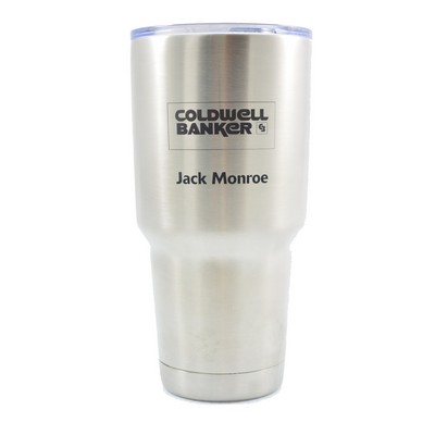 30 Oz. Polar Camel Stainless Steel Ring Neck Vacuum Insulated Tumbler w/Clear Lid