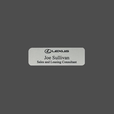 Silver Satin Metal Name Badge (1"x3")