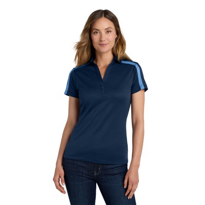 Port Authority® Ladies Silk Touch™ Performance Colorblock Stripe Polo Shirt