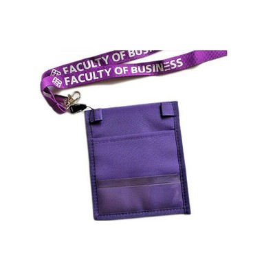 Folding Oxford Neck Wallets with Lanyard