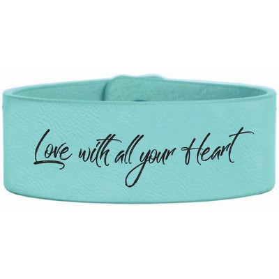 Teal Leatherette Bracelet (9.5" x 1")