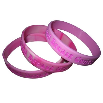 1/2" Breast Cancer Swirl Deboss-fill Wristband