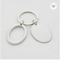 Metal Double Oval Shaped Keychain