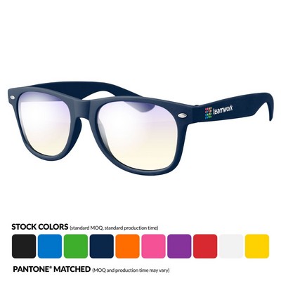 Blue Light Blocking Retro Promotional Glasses W/ Full-Color Imprint