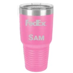 30 Oz. Polar Camel Pink Ring Neck Vacuum Insulated Tumbler w/Clear Lid