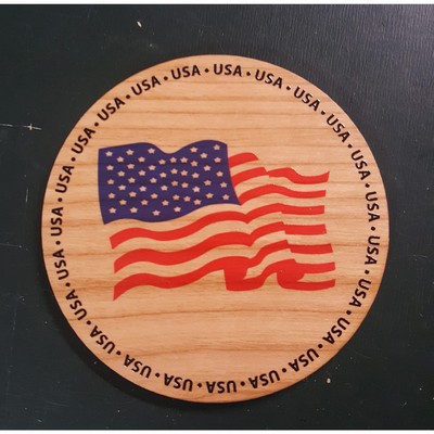 American Flag Hardwood Coasters