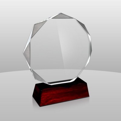 Diamond Facet Award w/Rosewood Base (6"x6 1/2"x3/4")