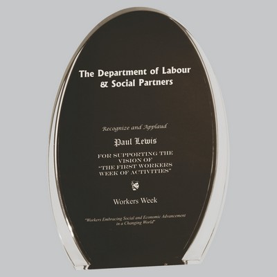 8" Black/Clear Luminary Acrylic Oval