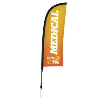 9' Premium Blade Sail Sign Flag, 1-Sided, Ground Spike