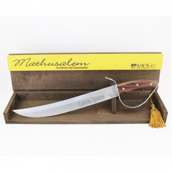 Mathusalem Champagne Saber Knife w/Brazilian Rosewood Brown Handle