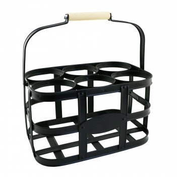 Six-Bottle Metal Wine Caddy