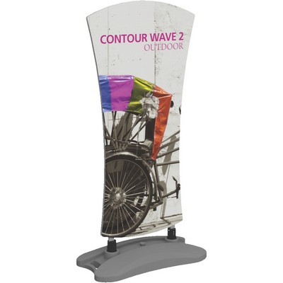 Contour Double-Sided Outdoor Sign Wave 2 w/Fillable Base