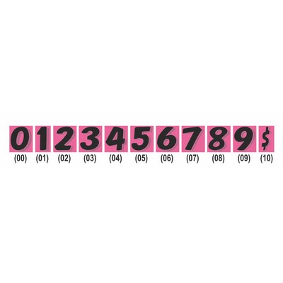 Windshield Number Decals - 7 1/2" (Hot Pink/Black)