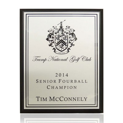 Premium Black Economy Engraved Plaque Award w/Silver Plate (8" x 10")