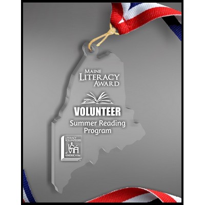 Maine Neck Medal in Clear Acrylic