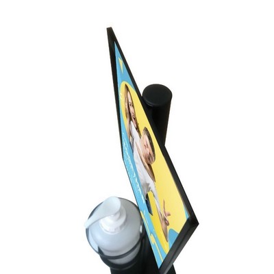 Metal Hand Sanitizer Poster Stand with 1 Liter Bottle Receptacle 48.2"H