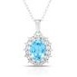Jilco Inc. Blue Topaz Cable Chain Necklace