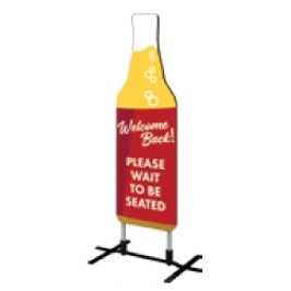 Contour Single-Sided Outdoor Sign Bottle w/Plate Base