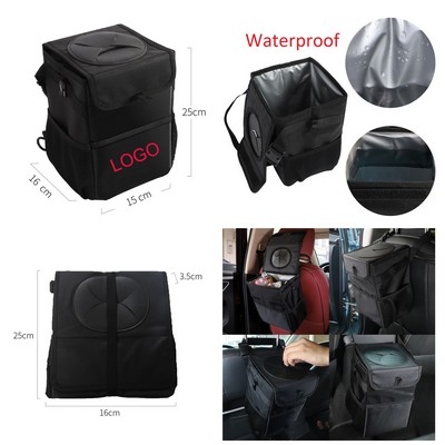 Leakproof Foldable Car Trash Can Hanging Vehicle Garbage Bin