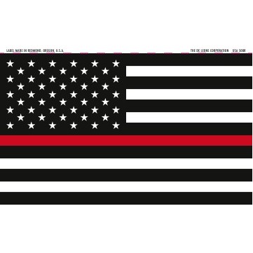 Thin Red Line US Flag Removable Vinyl Labels - 3" x 5"