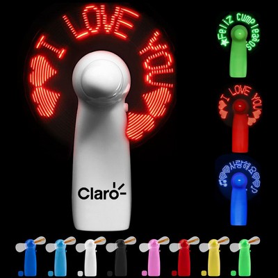 Pre-Programmed Handheld Flash Message LED Fan