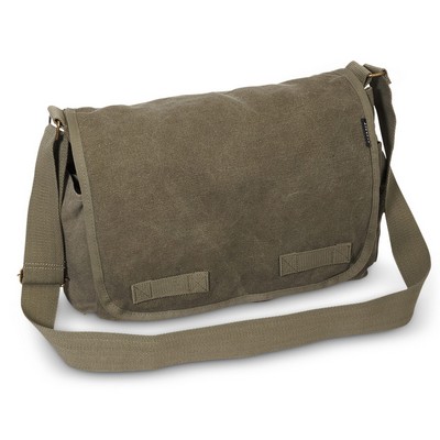 Large Olive Green Everest Canvas Messenger