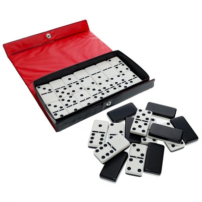 Double 6 Two-Tone Dominoes with Spinners in Vinyl Case