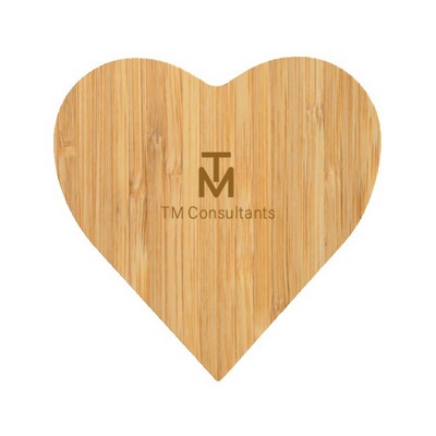 12" Heart Shape Bamboo Cutting Board