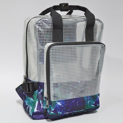 Grid PVC Backpack w/ Bottom Sublimation