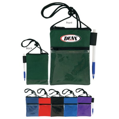 Benton Dual Zipper Pocket Badge Holder