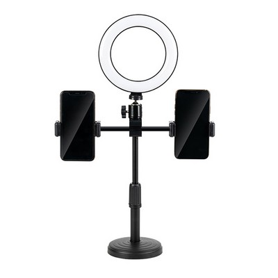Havit PHST7021 6" Ring LED Light with Desktop Bracket Phone Holder