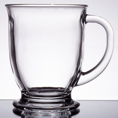 Laser Engraved Acopa 16 Oz. Customizable Clear Glass Cafe Mug