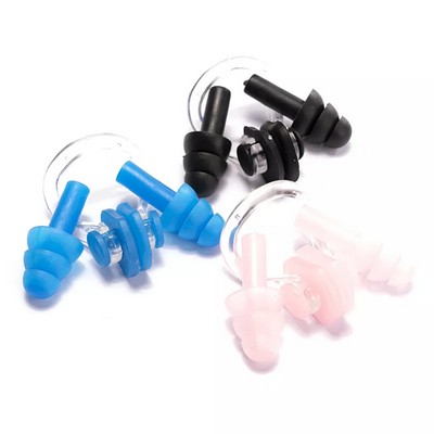 Swimming Earplugs Nose Clip Set