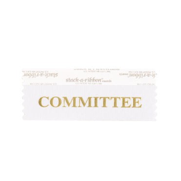 Committee Stk A Rbn White Ribbon Gold Imprint