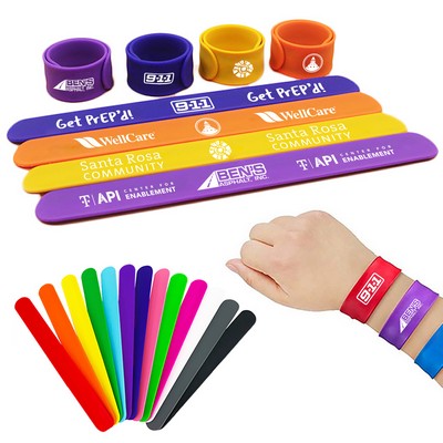 1'' W Screen Print Custom Slap Bracelet Ring